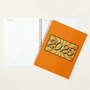 2025 Orange with Green Sunburst Planner