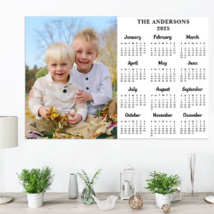 2025 Personalised Photo 12 Month New Year Calendar Poster