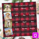 2025 Personalised Red Plaid Pet Photos Calendar<br><div class="desc">2025 Photo Calendar Magnet Cards - Send New Year Greetings or include in your Christmas gifts, these 5x7 photo calendar cards are perfect as Christmas and New Year cards to family and friends. Perfect to highlight or circle special family dates, anniversaries, birthdays, and reunions. Personalise these full year photo calendar...</div>