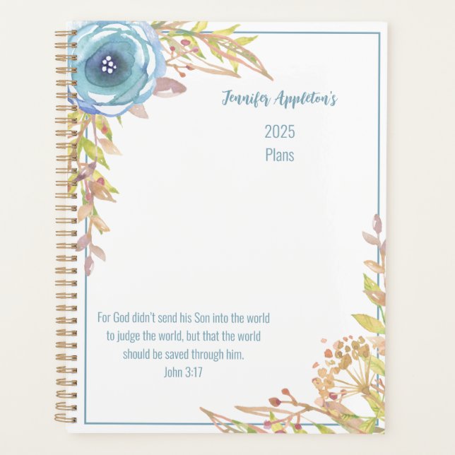 2025 Personalised | Scripture | Watercolor  Planner (Front)