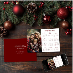 2025 Photo Calendar Barn Red Holiday Card
