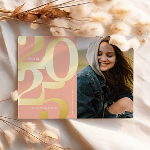 2025 Photo Peach Coral Graduation Announcement