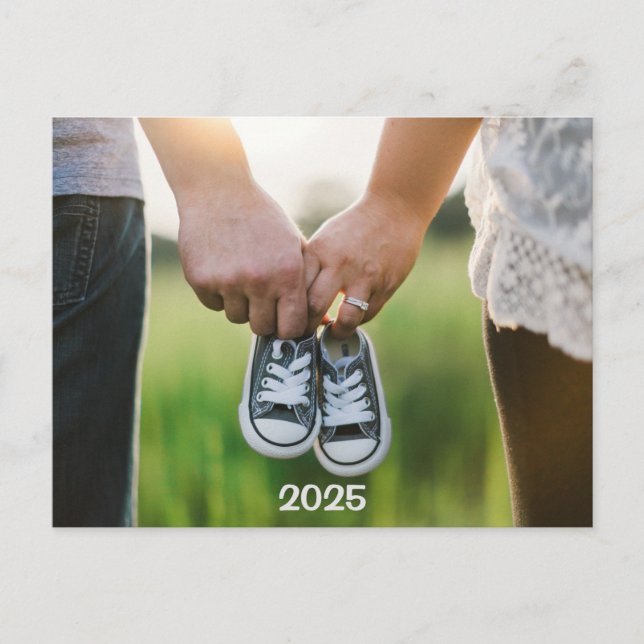 2025 Photo Pregnancy Expecting Announcement Postcard (Front)