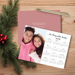 2025 Pink Modern Minimalist Family Photo Calendar<br><div class="desc">2025 Dusty Pink Customisable Family Name and Photo Calendar New Year Cards featuring your personalised photo and name. 🌟This is for 2025🌟 Designed for 2024, and perfect for small gifts, or in place of holiday cards! Please contact us at cedarandstring@gmail.com if you need assistance with the design or matching products....</div>