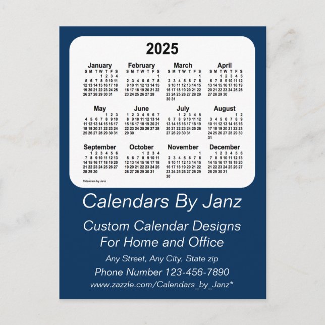 2025 Police Box Blue Business Calendar by Janz Postcard (Front)