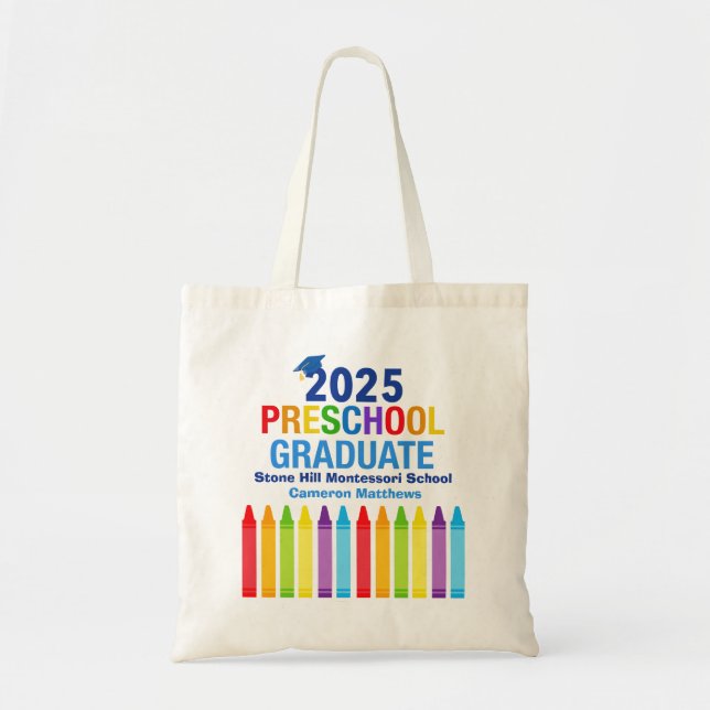 2025 Preschool Graduate Cute Custom Graduation Tote Bag (Front)