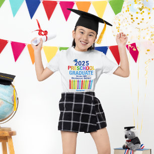 2025 Preschool Graduate Cute Custom School Kids T-Shirt
