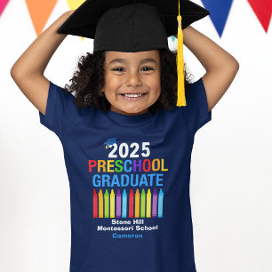 2025 Preschool Graduate Personalized Blue Kids T-Shirt