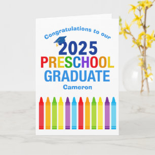 2025 Preschool Graduation Custom Cute Crayon Card