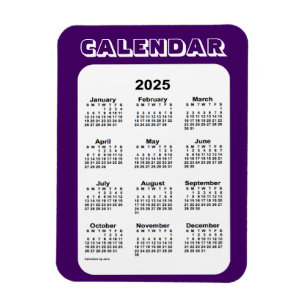 2025 Purple Calendar by Janz 3x4 Magnet