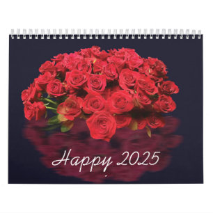 2025 red rose calendar