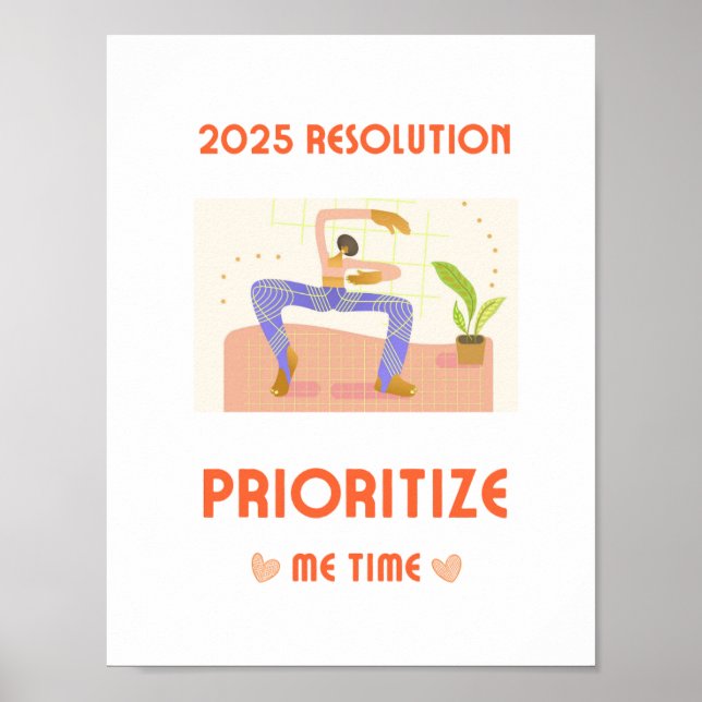 2025 RESOLUTION PRIORITIZE ME TIME wall art (Front)