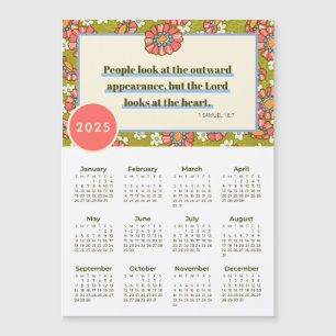 2025 Retro Floral 1 Samuel 16:7 Calendar