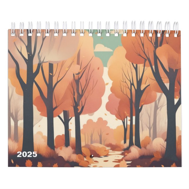 2025 Retro seasonal art calendar | Vibrant Pastel (Cover)