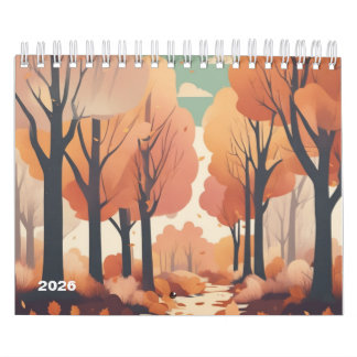 2025 Retro seasonal art calendar | Vibrant Pastel