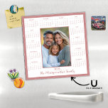 2025 Rose Pink Photo Calendar Holiday Card<br><div class="desc">2025 Modern Rose Pink Photo Magnetic Calendar Holiday Card in white, with a modern Rose Pink border. Add your photo and name for a fun, personalised gift! Perfect for stocking stuffers or small gifts for friends, family, and loved ones. ✨THIS IS FOR 2025.✨ Please contact us at cedarandstring@gmail.com if you...</div>