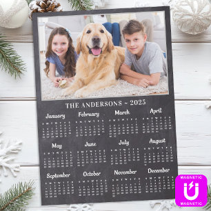 2025 Rustic Chalkboard Personalised Photo Calendar