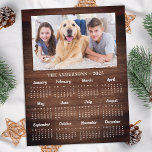 2025 Rustic Full Year Family Pet Photo Calendar Holiday Postcard<br><div class="desc">2025 Photo Calendar Cards - Send New Year Greetings or include in your Christmas cards, these 5x7 photo calendar cards are perfect as Christmas and New Year cards to family and friends. Perfect to highlight or circle special family dates, anniversaries, birthdays, and reunions. Personalise these full year photo calendar cards...</div>