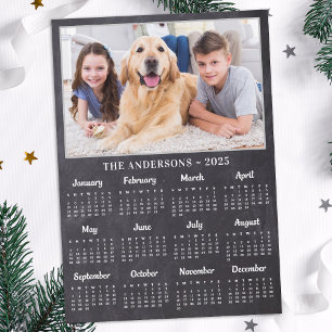 2025 Rustic Photo 12 Month Full Year Calendar Holiday Card