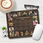 2025 Rustic Wood Multiple Photo Collage Calendar Mouse Pad<br><div class="desc">🌟2025 Rustic Wood Multiple Photo Collage Calendar Mouse Pad featuring a simple, minimalist year-at-a-glance calendar and 18 of your favourite photos. All the colours are all customisable. Makes a great gift for grandparents, parents, aunts, uncles, godparents, and more! Please contact us at cedarandstring@gmail.com if you need assistance with the design...</div>