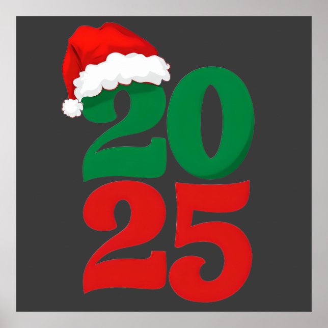 2025 Santa Hat – Festive Christmas Countdown Poster (Front)