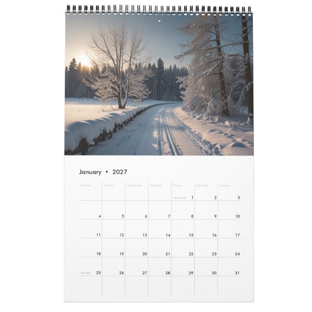 2025 Scenic Wall Calendar (Jan 2027)