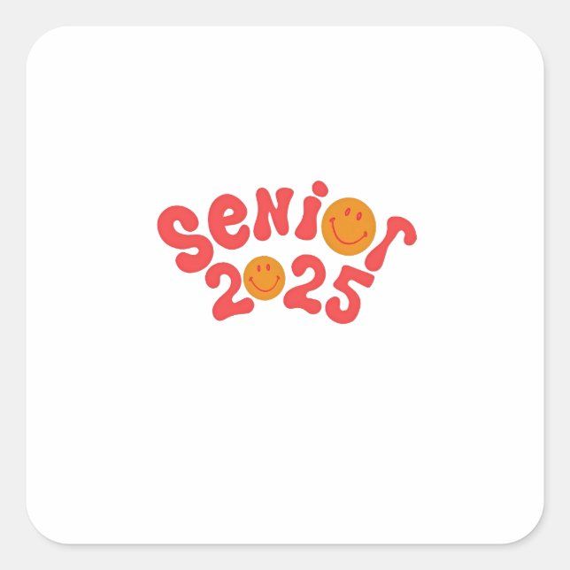 2025 Senior Graduation Summer Vacation Graduate Square Sticker (Front)