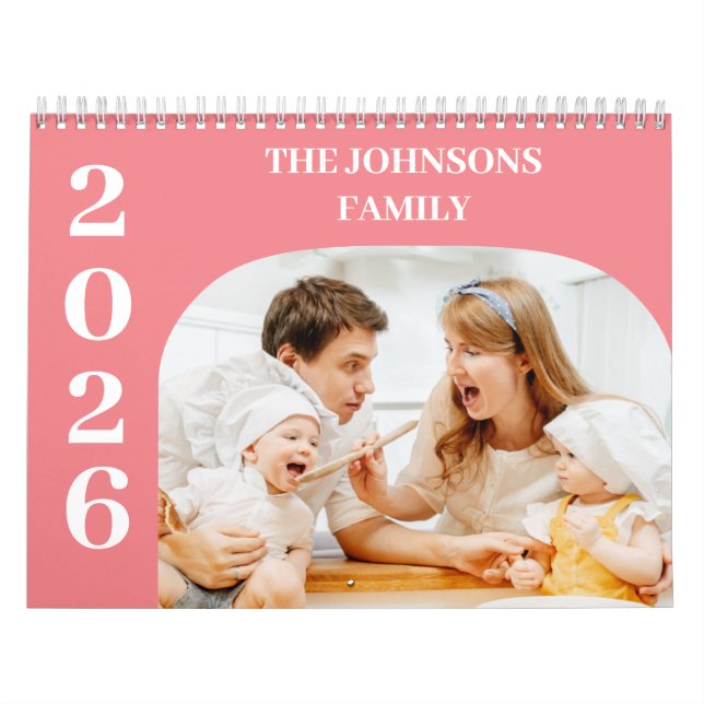 2025 Simple Modern Custom 14 Photos Family Calendar (Cover)