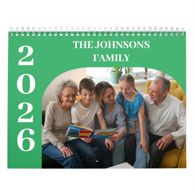 2025 Simple Modern Custom Photos Family Calendar (Cover)