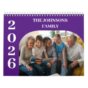 2025 Simple Modern Custom Photos Family Calendar