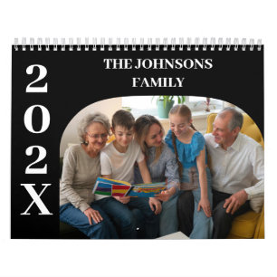 2025 Simple Modern Custom Photos Family Calendar