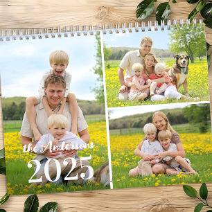2025 Simple Personalised Photo Collage Monthly  Calendar
