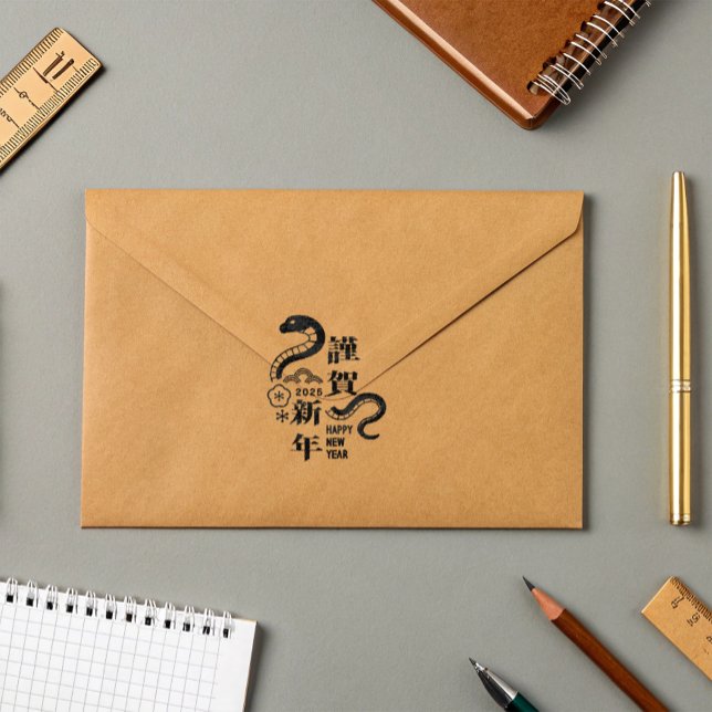 2025 Snake Flower Happy Chinese New Year Rubber Stamp (Creator Uploaded)