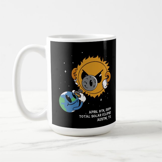 2025 Solar Eclipse Photobomb Personalised Coffee Mug (Left)