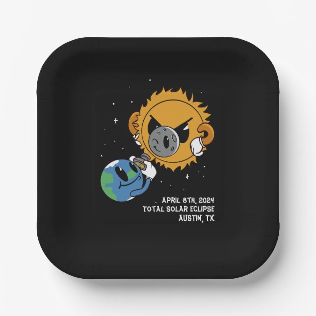 2025 Solar Eclipse Photobomb Personalised Paper Plate (Front)