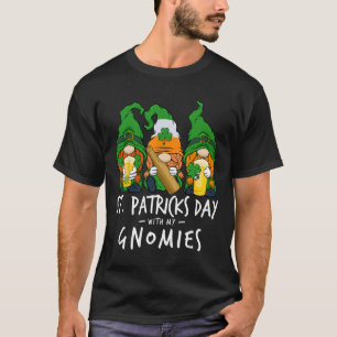 2025 St Patricks Day With My Gnomies Beer Drinking T-Shirt