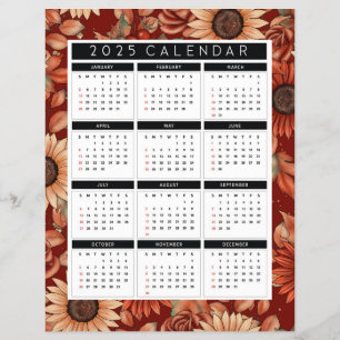 2025 Sunflower Flyer Calendar – Year-at-a-Glance