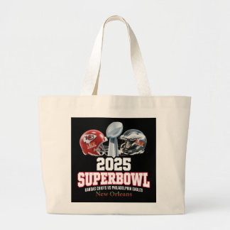 2025 Super Bowl Showdown  Large Tote Bag