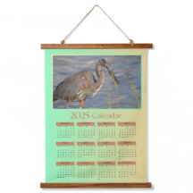 2025 Tapestry Calendar, A Heron Feeding on Shrimp