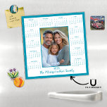2025 Teal Blue Photo Calendar Christmas Card<br><div class="desc">2025 Modern Teal Blue Photo Magnetic Calendar Christmas or Holiday Card in white, with a modern Teal Blue border. Add your photo and name for a fun, personalised gift! Perfect for stocking stuffers or small gifts for friends, family, and loved ones. ✨THIS IS FOR 2025.✨ Please contact us at cedarandstring@gmail.com...</div>