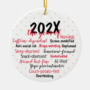 2025 the year of Custom Texts Ceramic Ornament