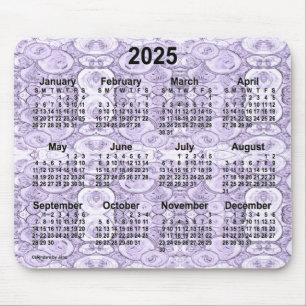 2025 Tiny Bubbles Purple Calendar by Janz Mouse Pad