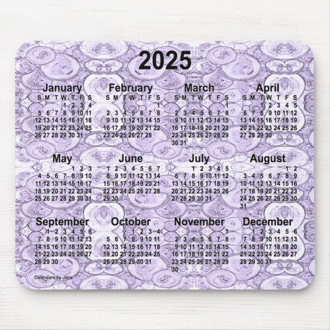 2025 Tiny Bubbles Purple Calendar by Janz Mouse Pad (Front)