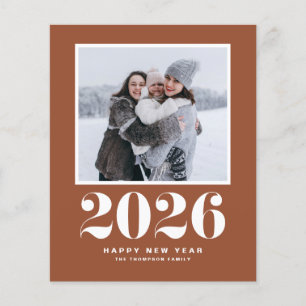 2025 Typography Terracotta Happy New Year Photo