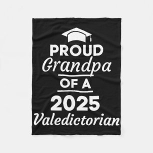 2025 Valedictorian Grandpa 2025 College Graduation Fleece Blanket