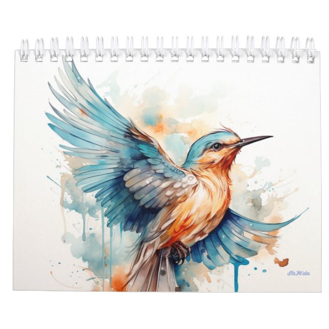 2025 watercolor bird fruit tree monthly wall calendar (Back)