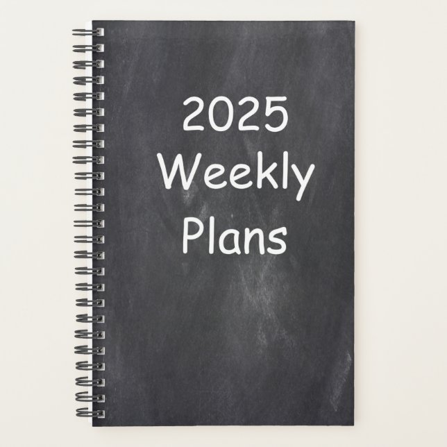 2025 Weekly Plans Simple Chalkboard Design Planner (Front)