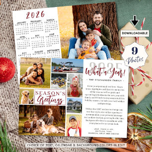 2025 What A Year 9 Photos 2026 Calendar Holiday Card