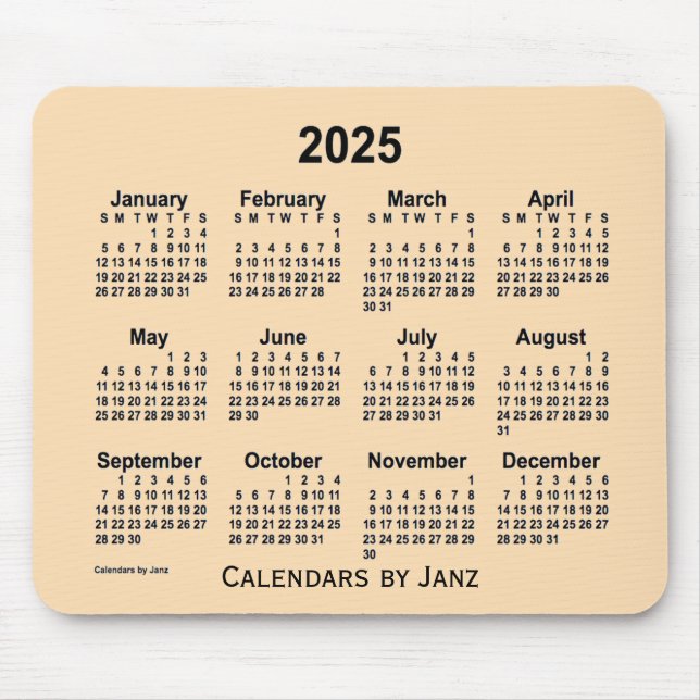 2025 Wheat Calendar by Janz Mouse Pad (Front)