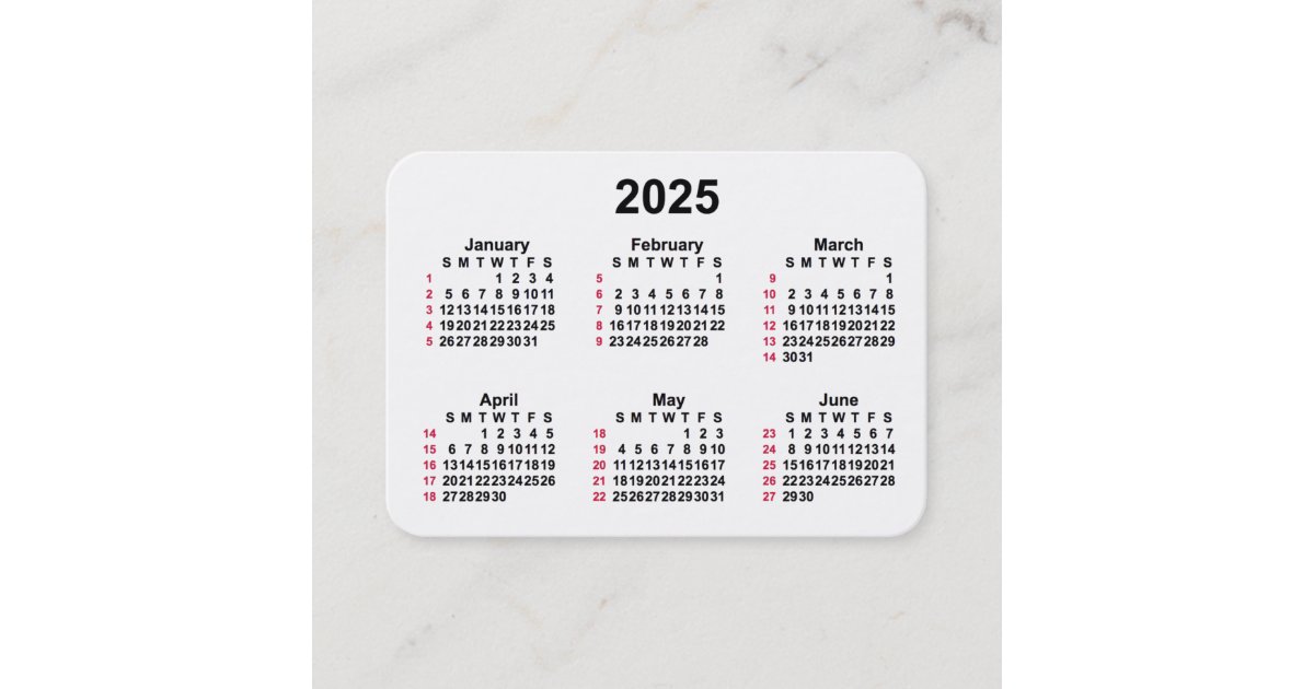 2025 White 52 Week ISO Calendar by Janz Business Card | Zazzle